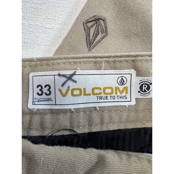 VOLCOM Frickin' Chino A091160 Men's Walking Skateboard Dark Khaki Shorts Sz. 33 - Picture 4 of 10